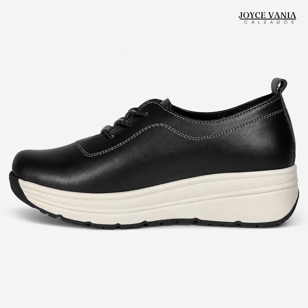 Zapatillas Urbanas de Cuero Mujer Kelly negro