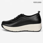 Zapatillas Urbanas de Cuero Mujer Kelly negro