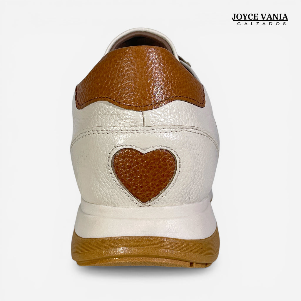 Zapatillas Urbanas de Cuero Mujer Aura beige