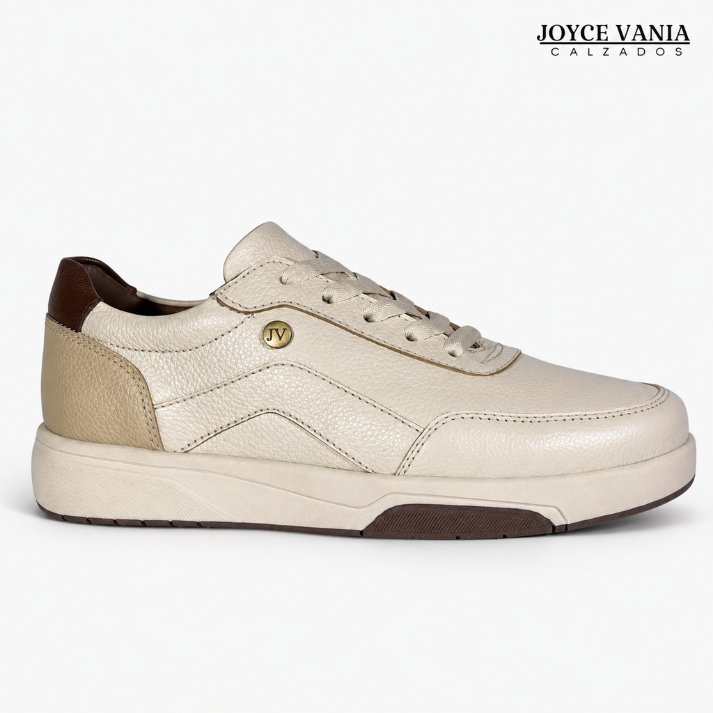 Zapatillas Urbanas de Cuero Mujer Brissa beige