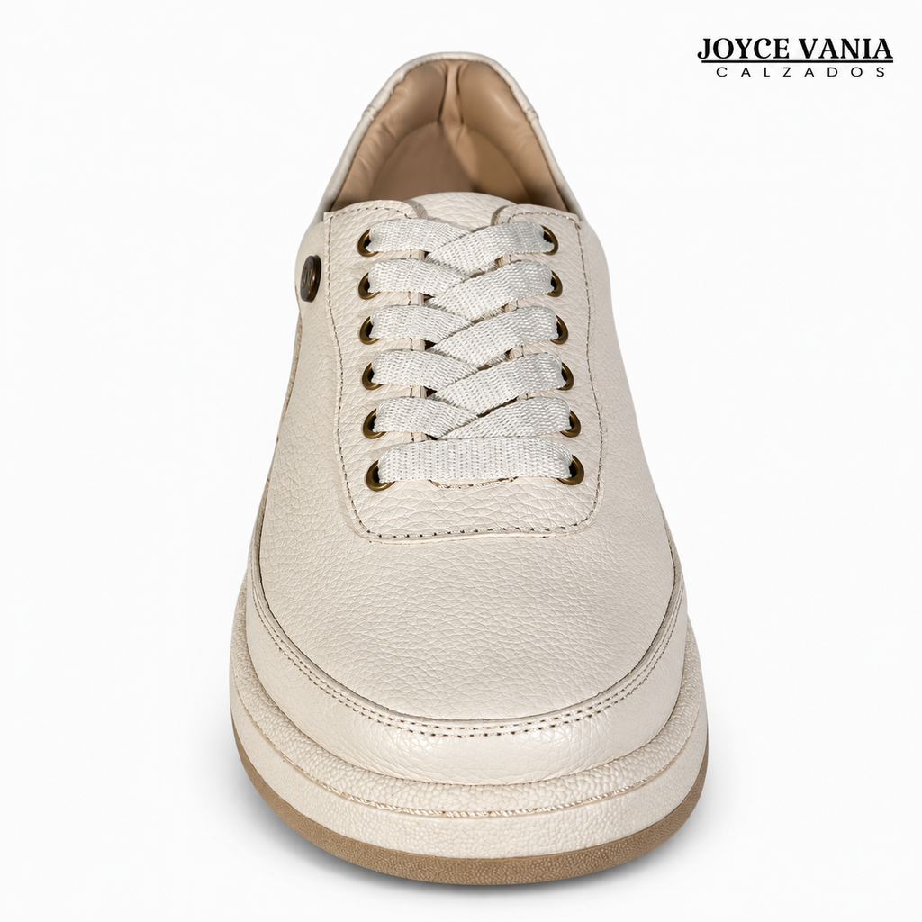 Zapatillas Urbanas de Cuero Mujer Jimena hueso
