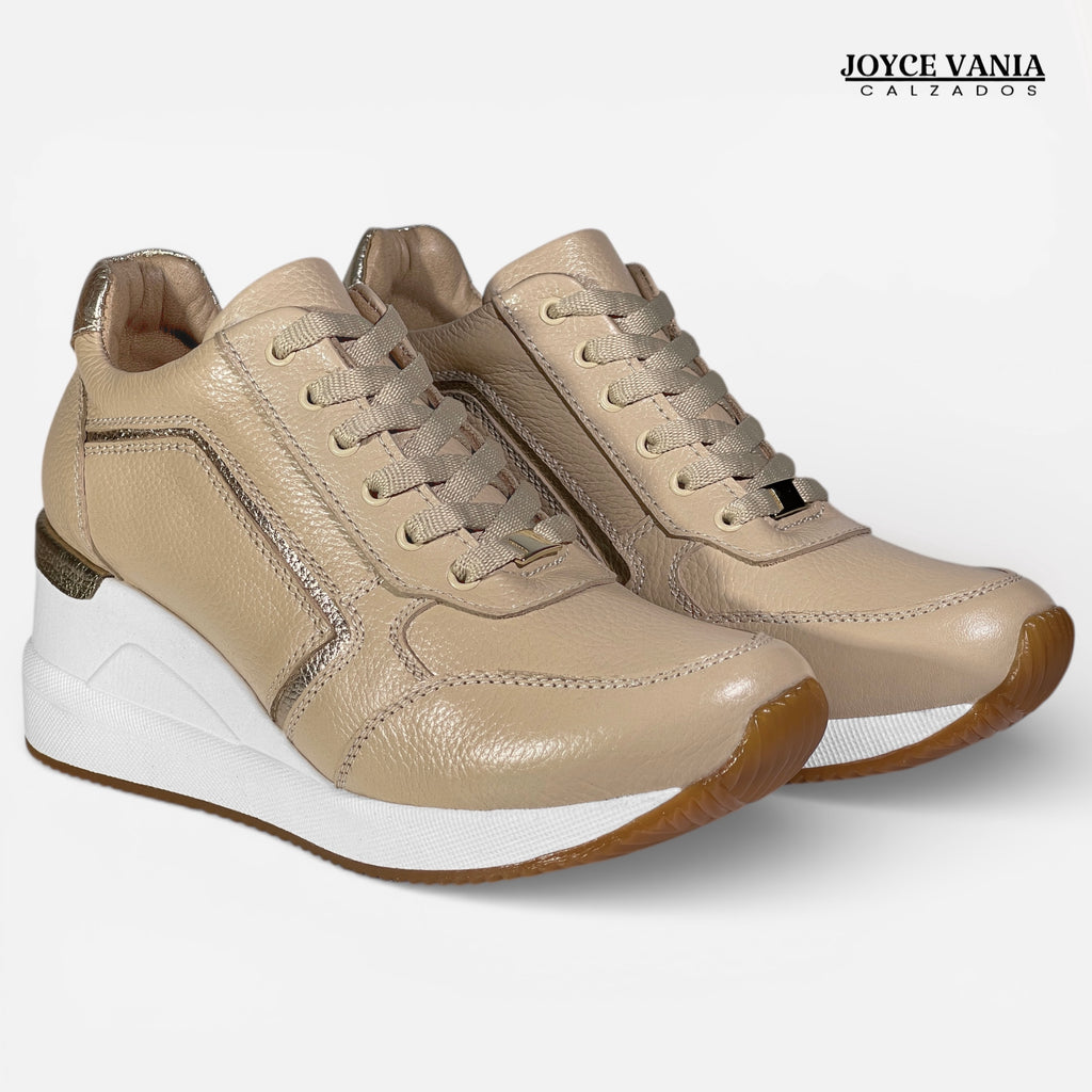 Zapatillas Urbanas Mujer de Cuero Lyra Nude