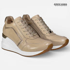 Zapatillas Urbanas Mujer de Cuero Lyra Nude