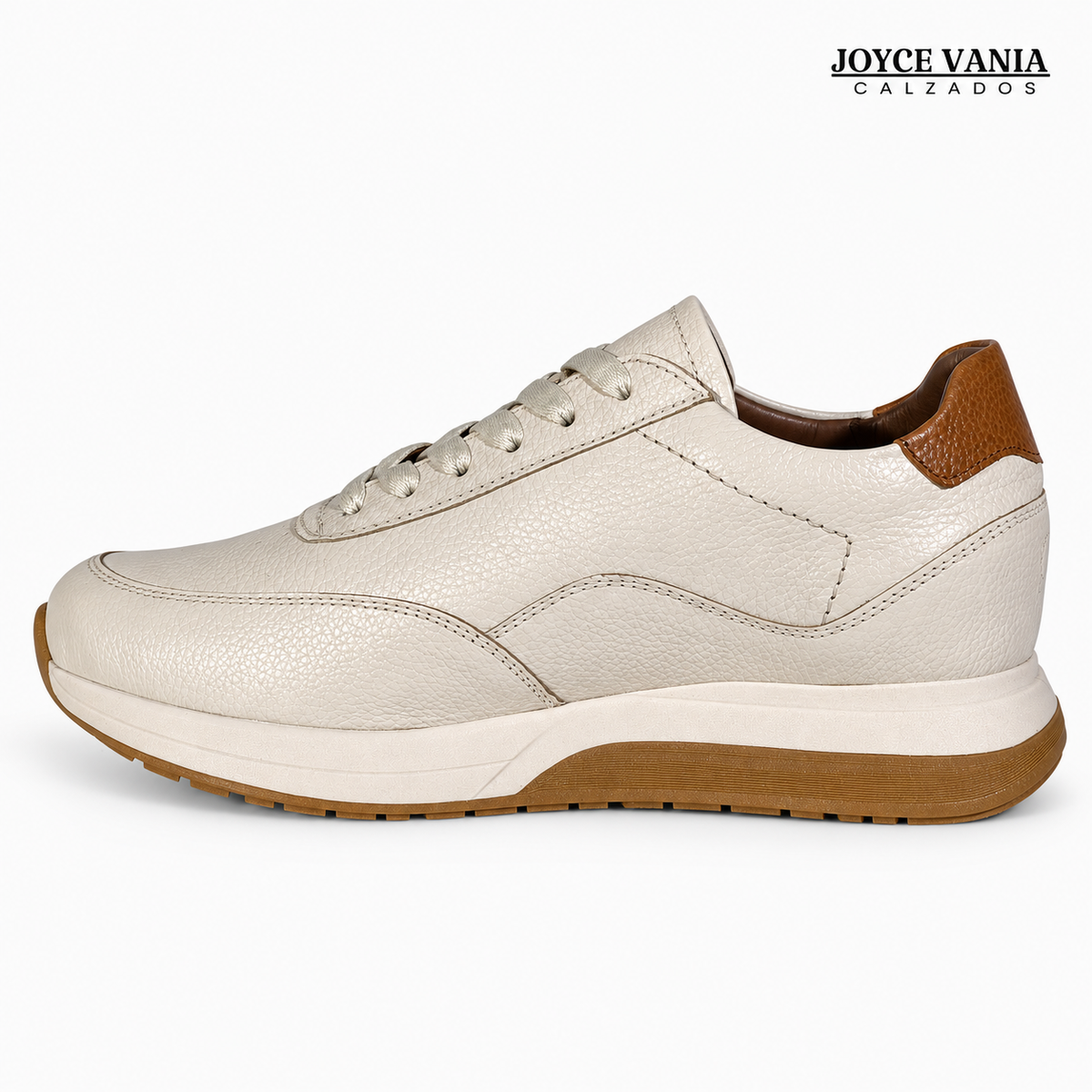 Zapatillas Urbanas de Cuero Mujer Aura beige