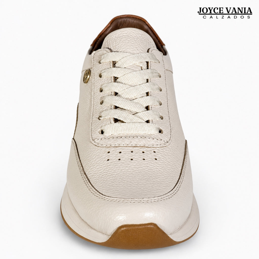 Zapatillas Urbanas de Cuero Mujer Aura beige