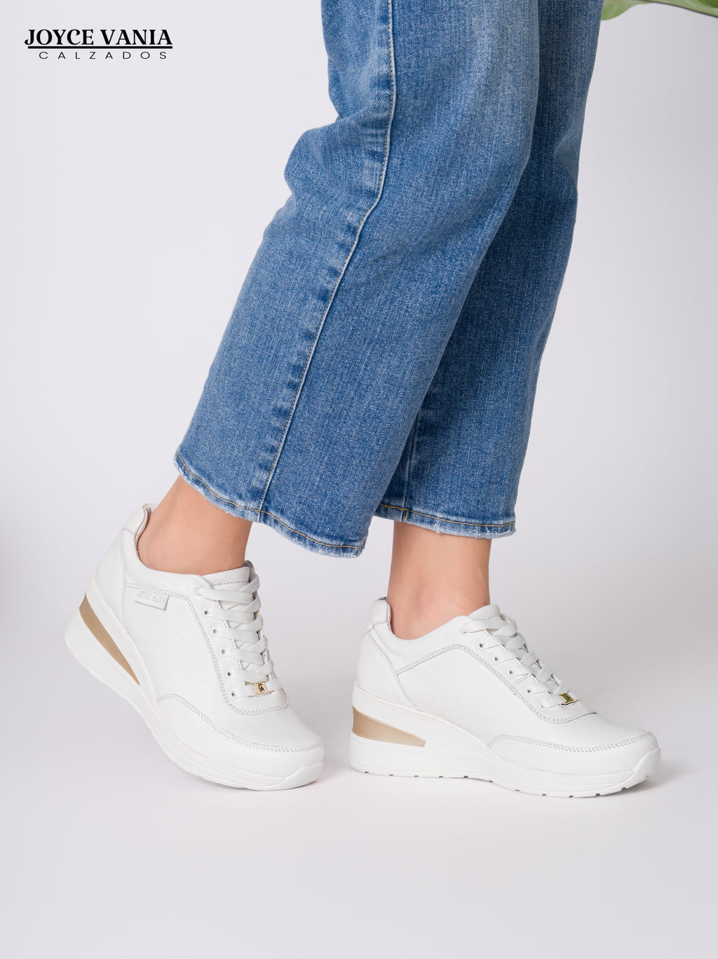 Zapatillas Urbanas Mujer de Cuero Adelia Blanco