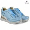 Zapatillas Urbanas de Cuero Mujer Adelia Celeste