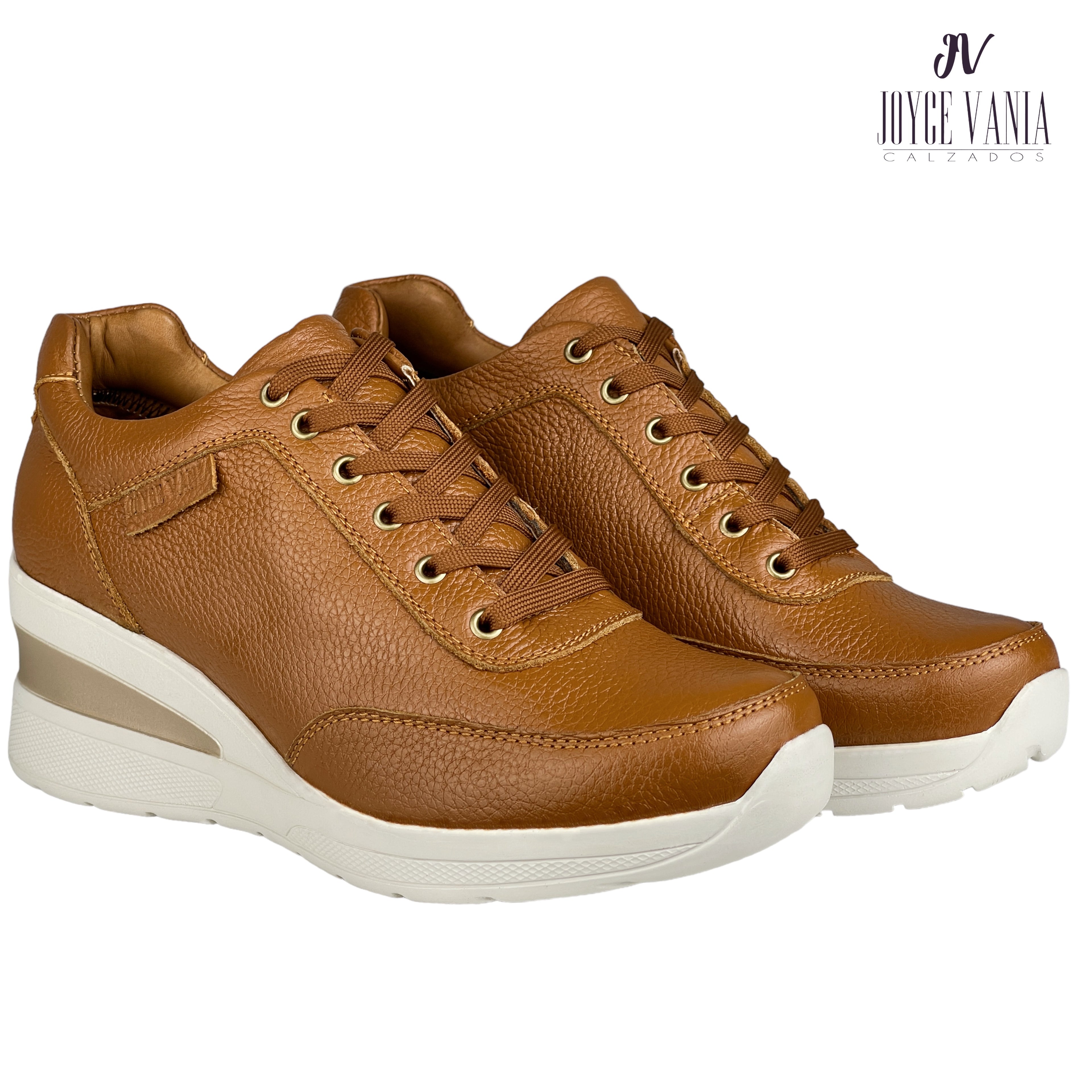 Zapatillas Urbanas Mujer de Cuero Adelia Miel