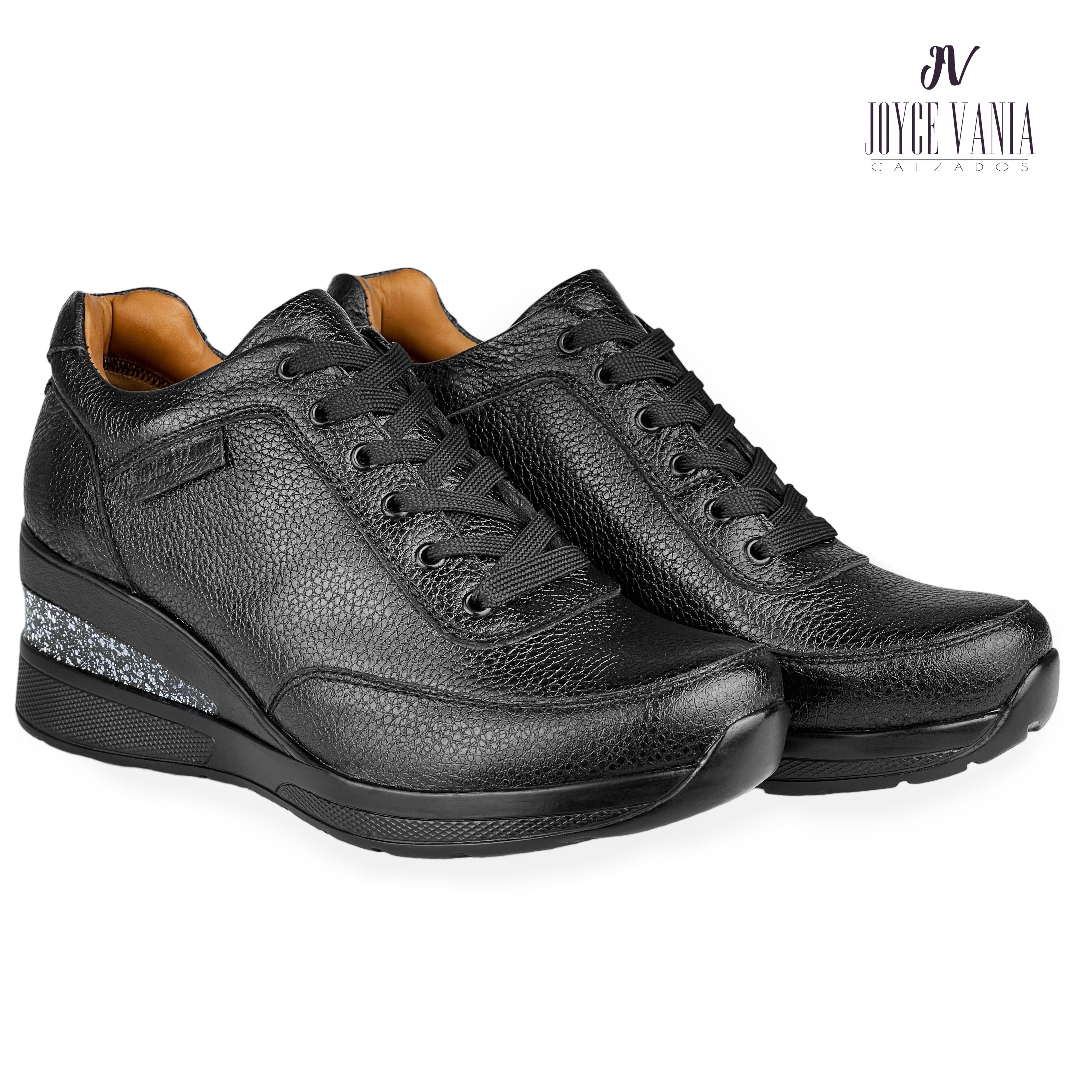 Zapatillas Urbanas Mujer de Cuero Adelia Negro