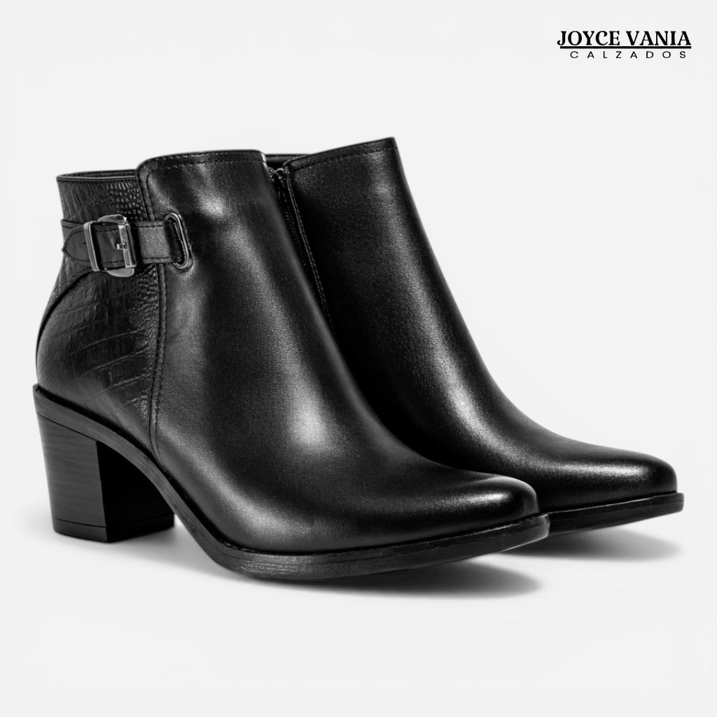 Botines Mujer de Cuero Alisson Negro
