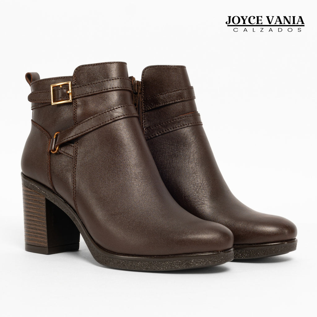 Botines Mujer de Cuero Amelia Marron