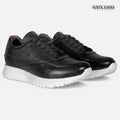 Zapatillas Urbanas de Cuero Angie Negro / Blanco