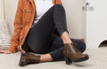 Botines de Cuero Mujer Aracely Marron