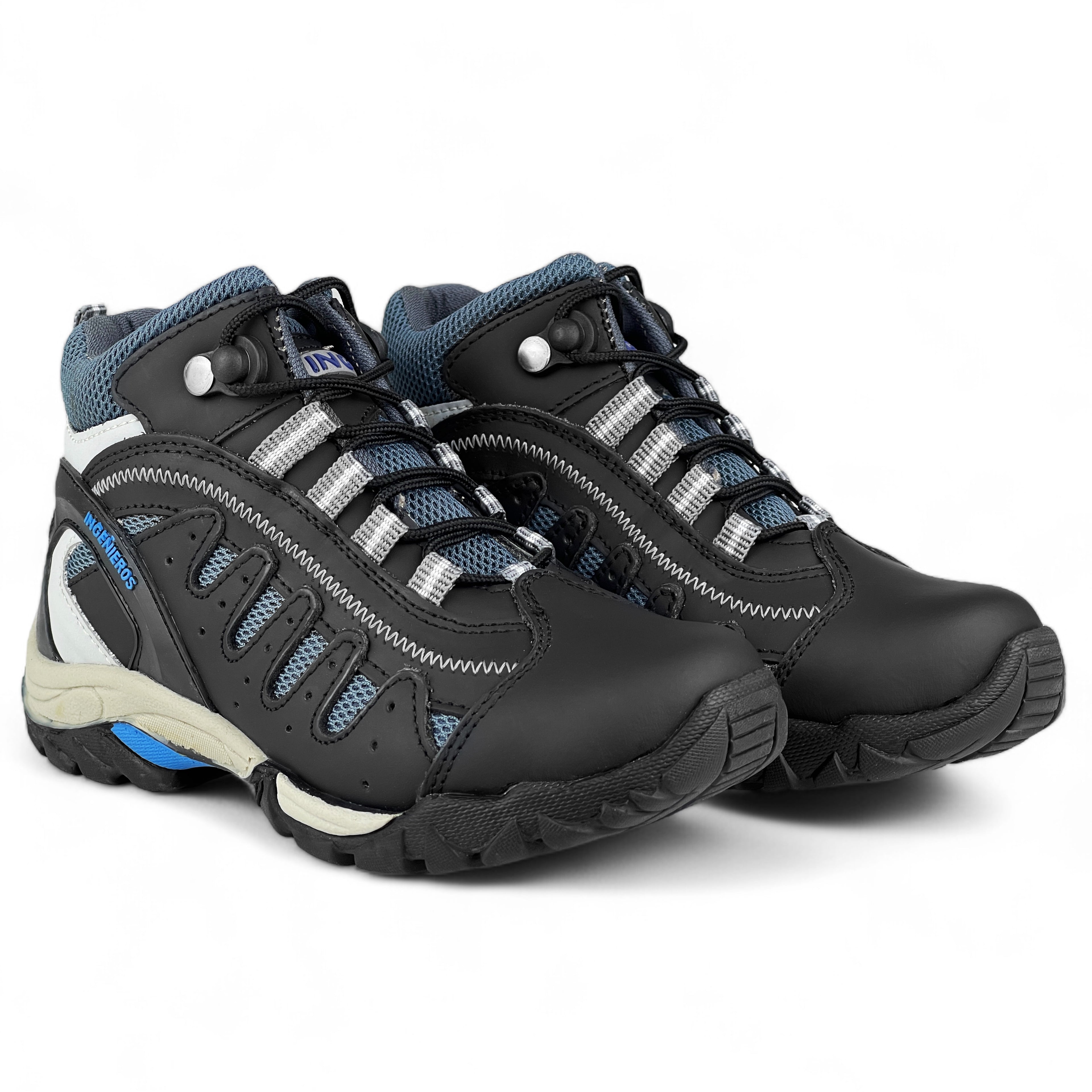 Zapatillas Urbanas de Cuero Niños Arian Negro Azul