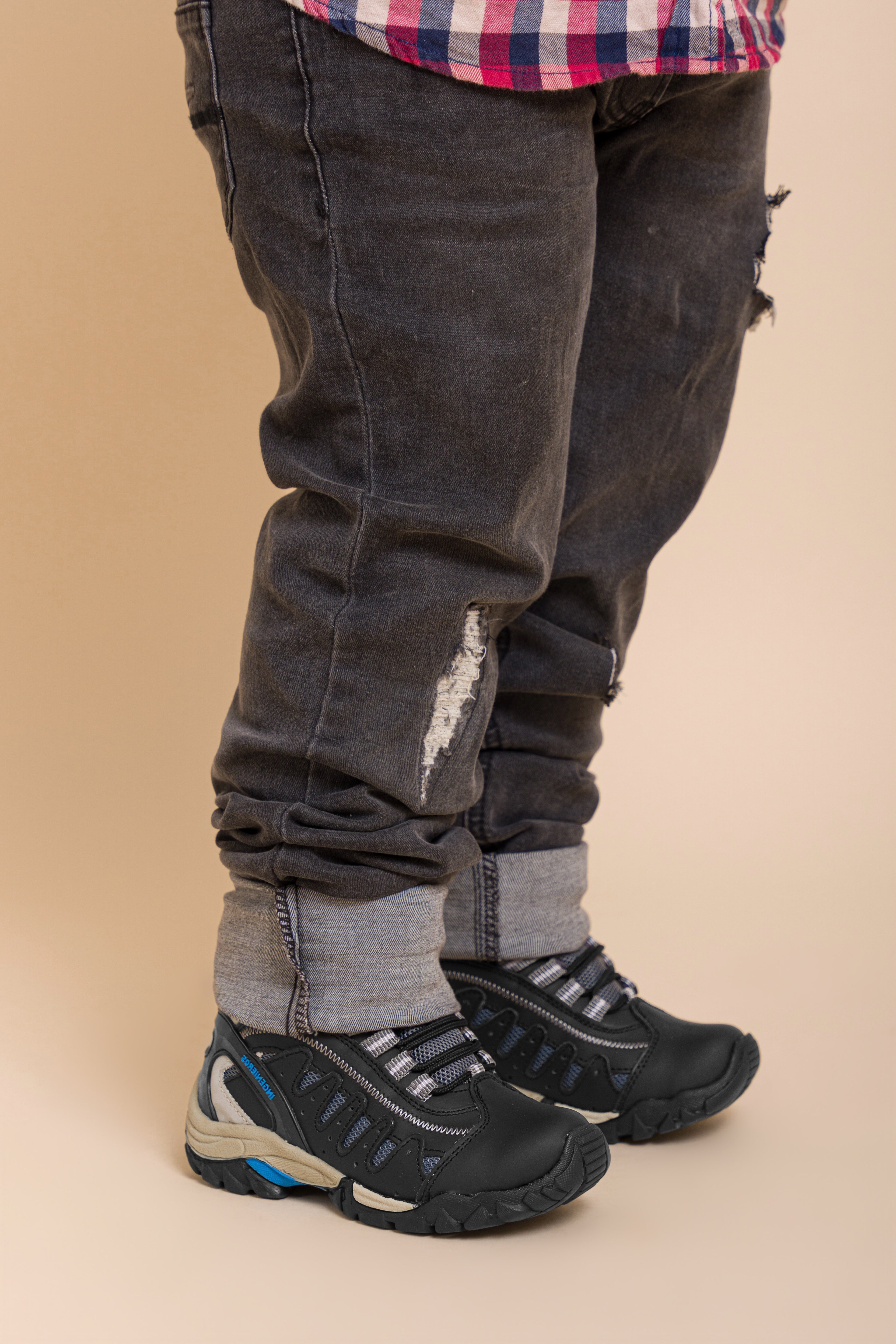 Zapatillas Urbanas de Cuero Niños Arian Negro Azul