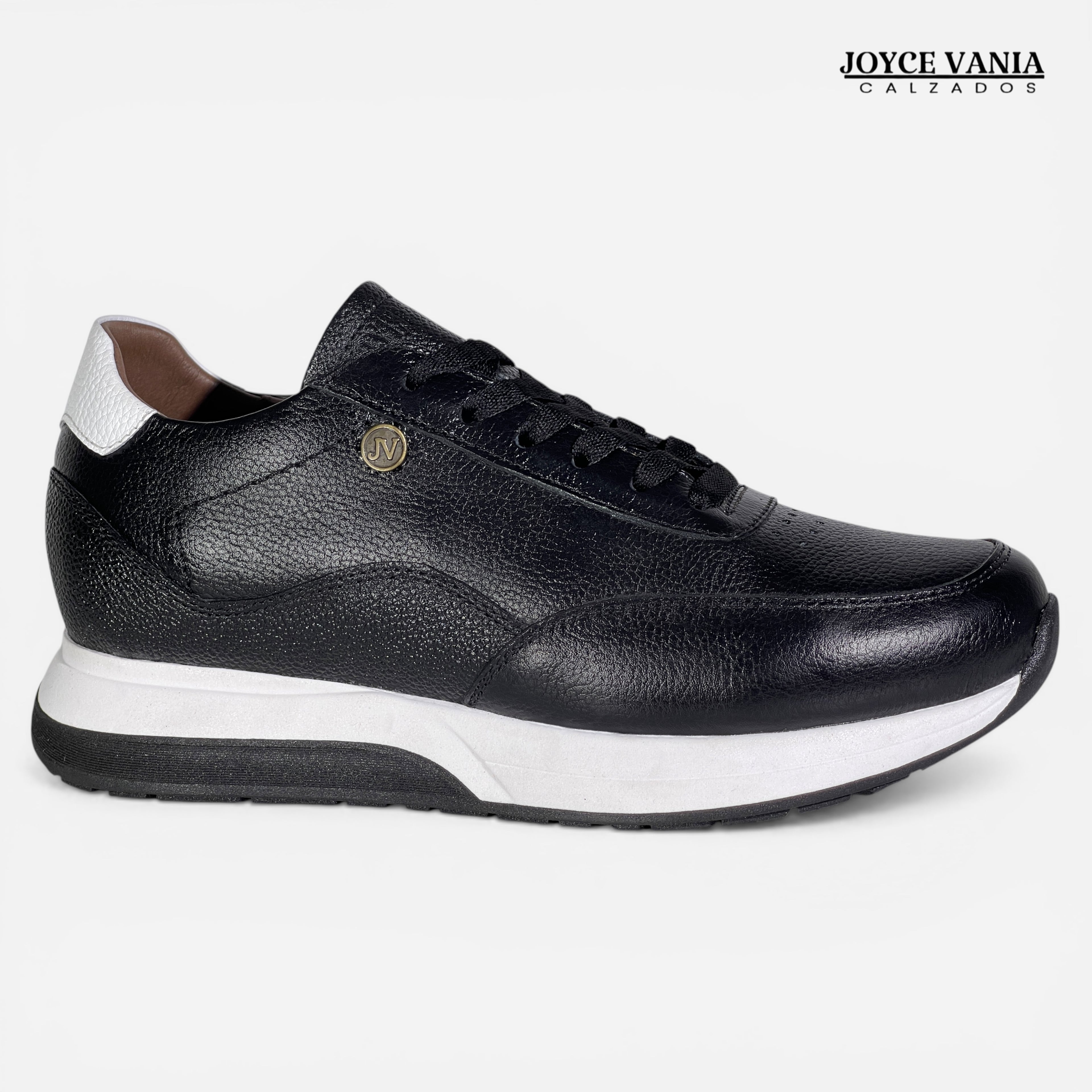 Zapatillas Urbanas Mujer de Cuero Aura Negro