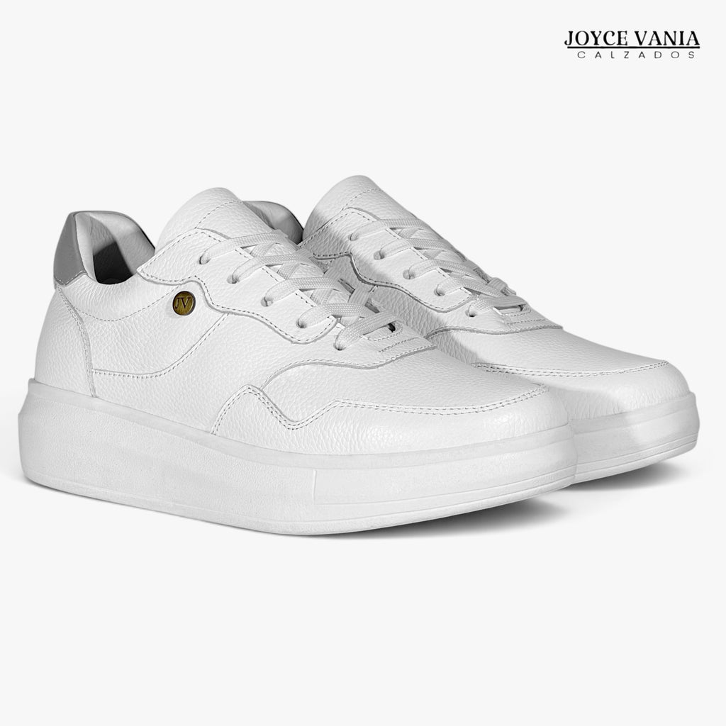 Zapatillas Urbanas de Cuero Mujer Nova blanco DOS