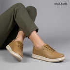 Zapatillas Urbanas de Cuero Mujer Jimena beige