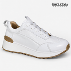 Zapatillas Urbanas Mujer de Cuero Gaia Blanco