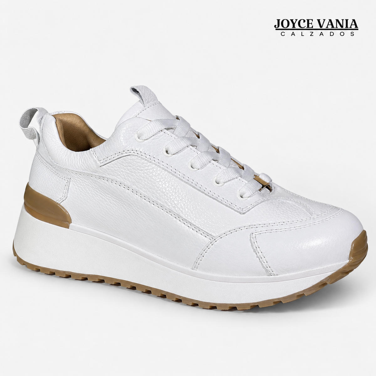 Zapatillas Urbanas Mujer de Cuero Gaia Blanco