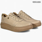 Zapatillas Urbanas Mujer de Cuero Regina Beige
