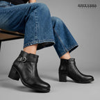 Botines Mujer de Cuero Hanna negro