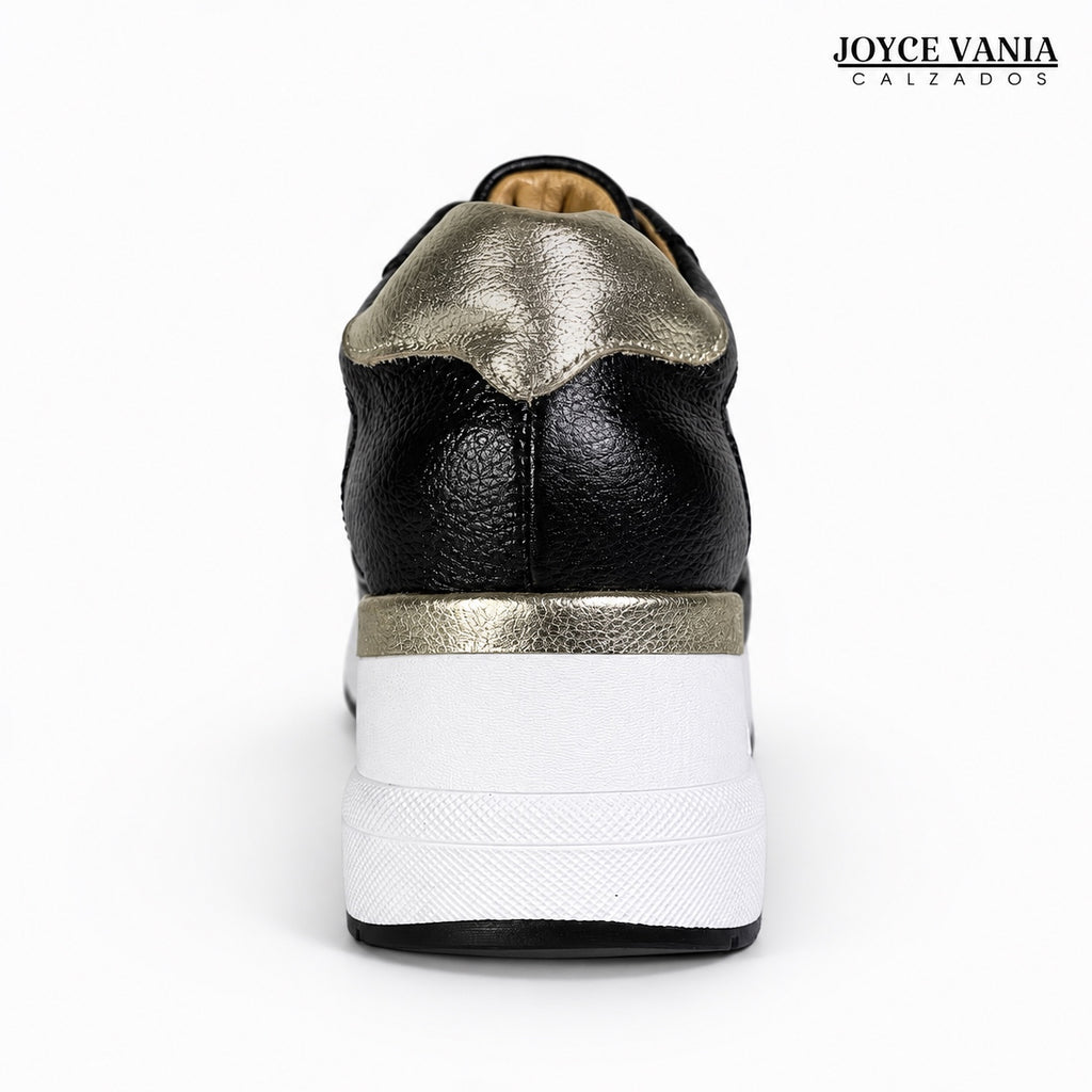 Zapatillas Urbanas de Cuero Mujer Conny negro