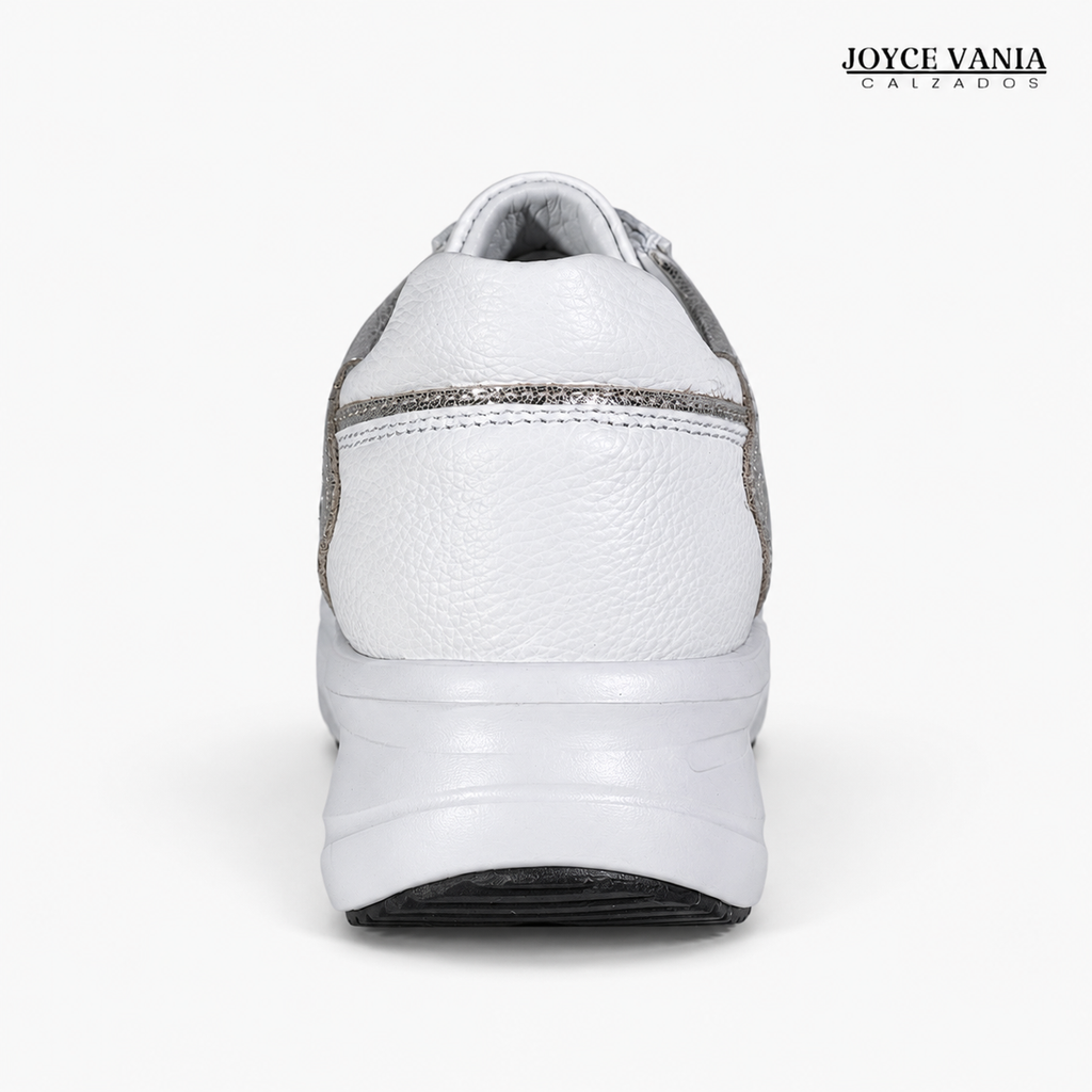 Zapatillas Urbanas de Cuero Mujer Graciela blanco