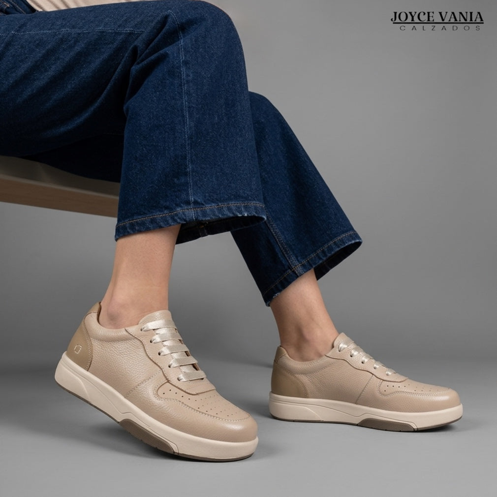 Zapatillas Urbanas Mujer de Cuero Noelia Nude
