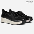 Zapatillas Urbanas de Cuero Mujer Kelly negro