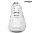 Zapatillas Urbanas Mujer de Cuero Noelia Blanco Celeste