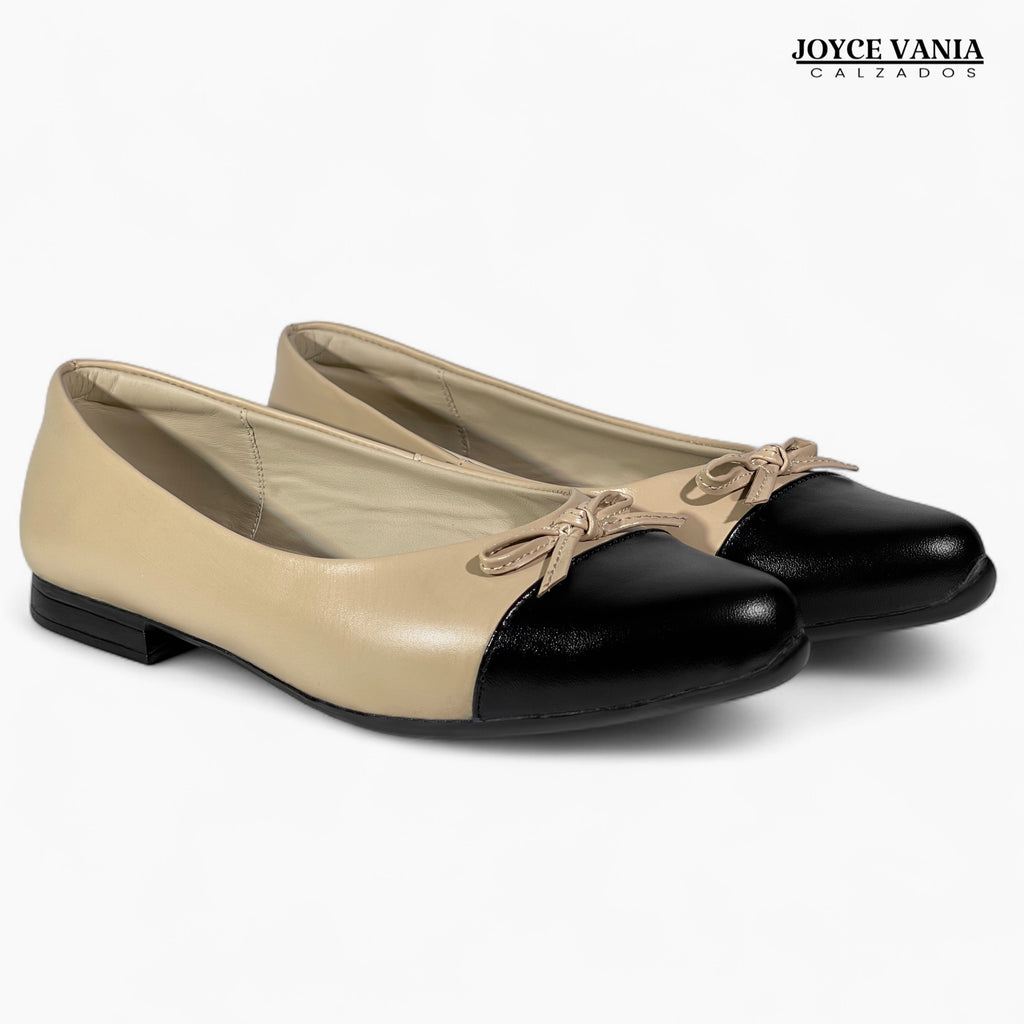 Balerinas de Cuero Mujer Beatriz Beige
