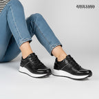 Zapatillas Urbanas Mujer de Cuero Betzabe Negro
