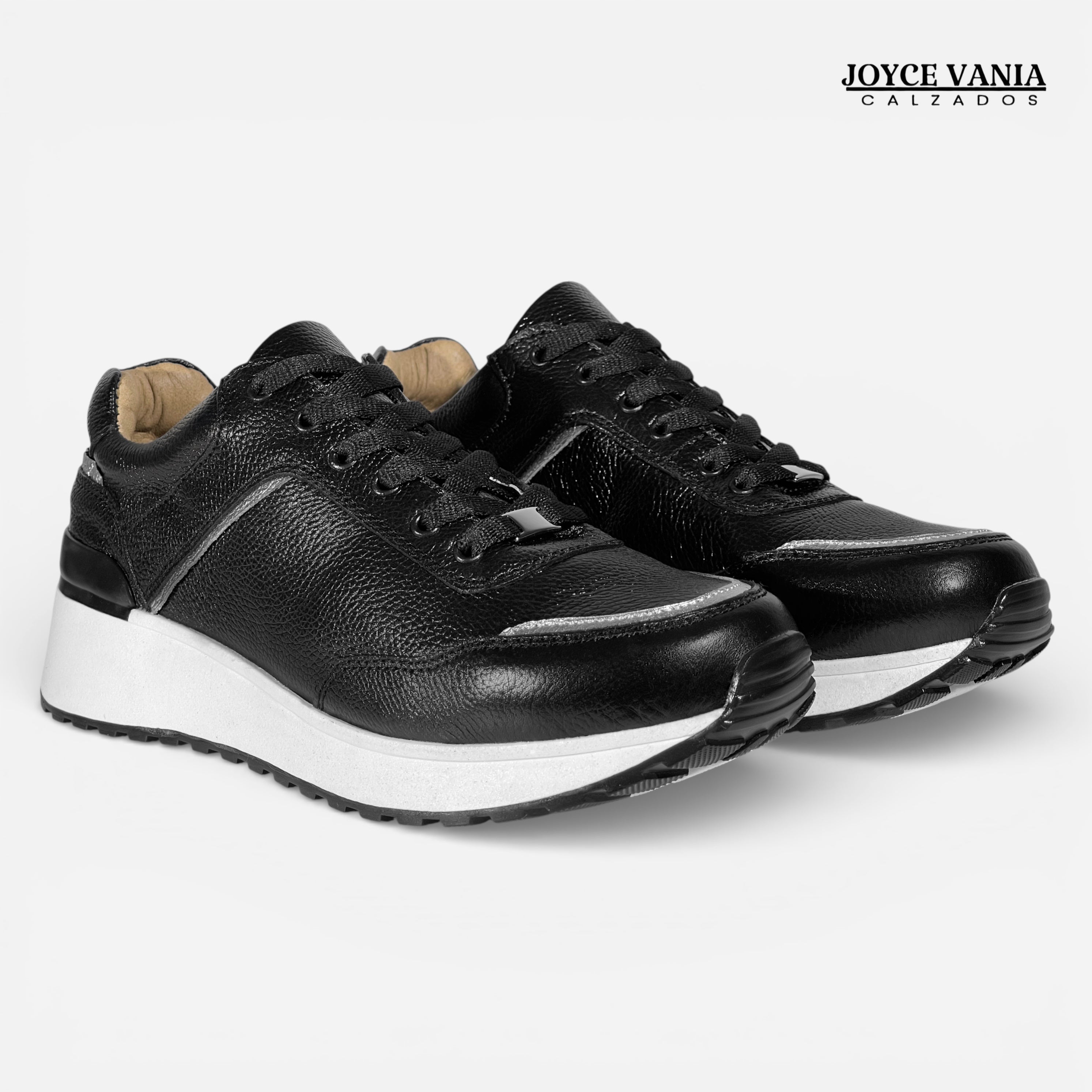 Zapatillas Urbanas Mujer de Cuero Betzabe Negro