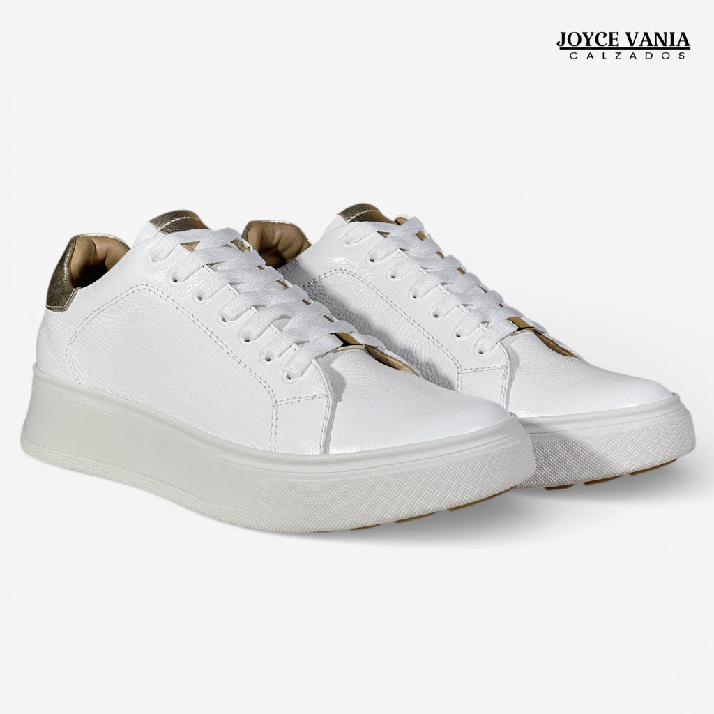 Zapatillas Urbanas Mujer de Cuero Bruna Blanco