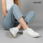 Zapatillas Urbanas Mujer de Cuero Bruna Blanco