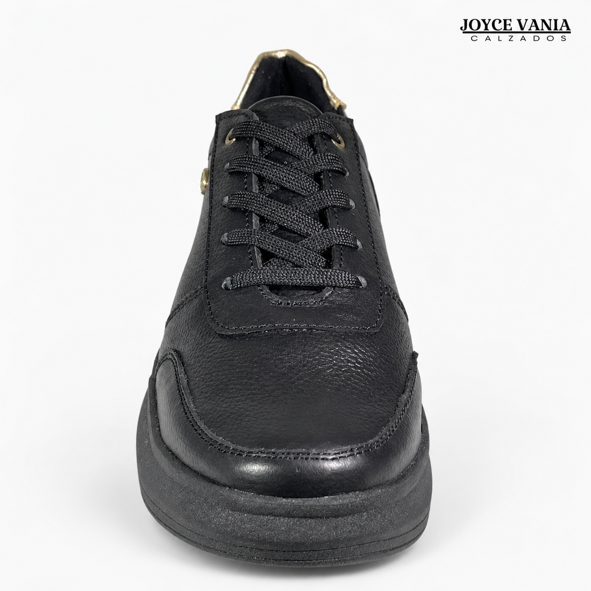 Zapatillas Urbanas Mujer de Cuero Regina Negro