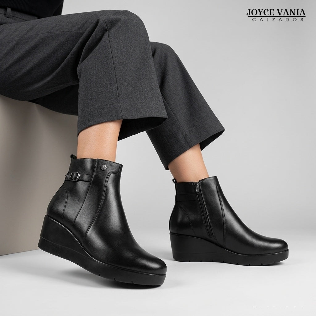 Botín de Cuero para Mujer Silvana Negro