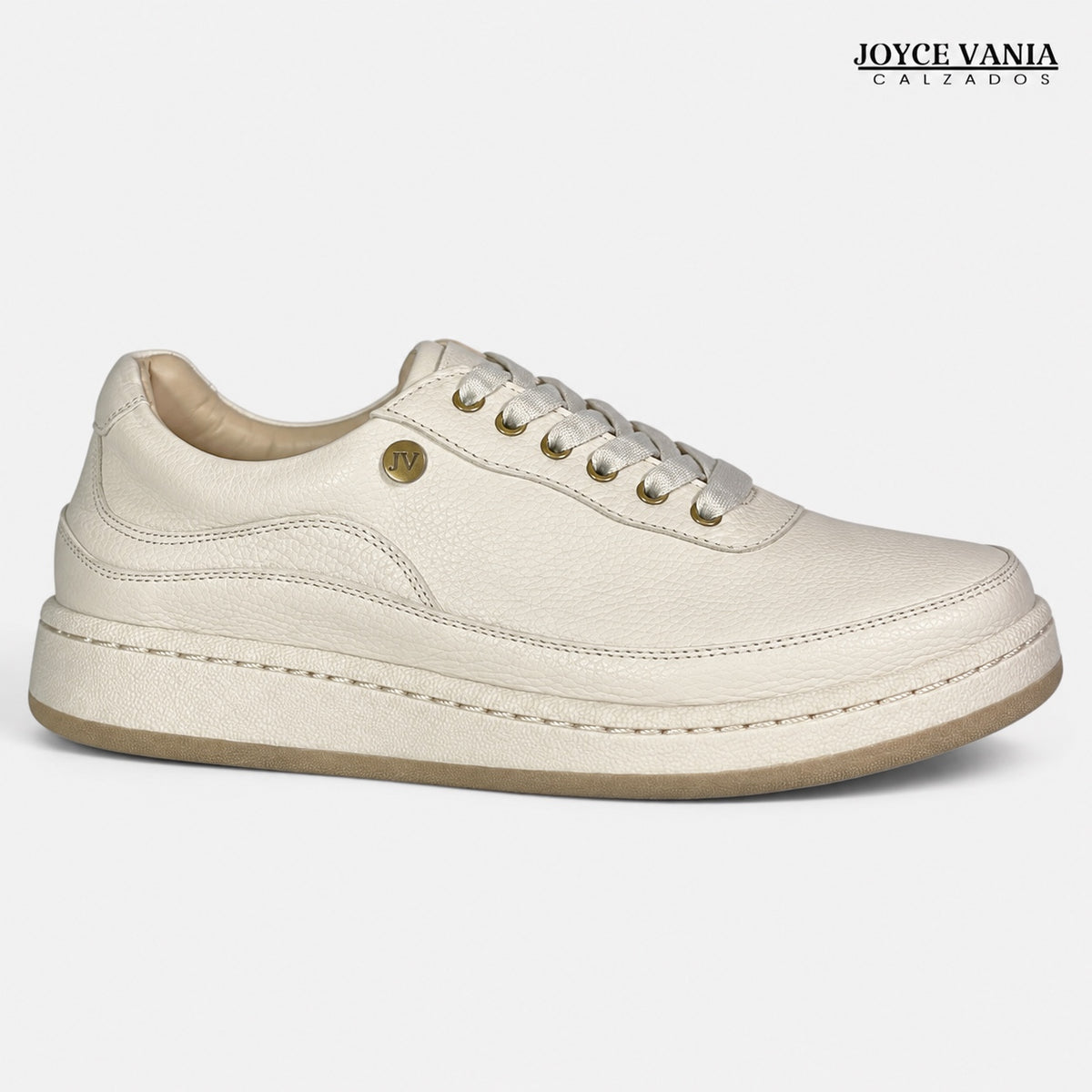 Zapatillas Urbanas de Cuero Mujer Jimena hueso