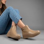 Botín de Cuero para Mujer Cayetana beige
