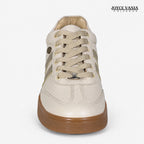 Zapatillas Urbanas De Cuero Mujer Ivonne Hueso