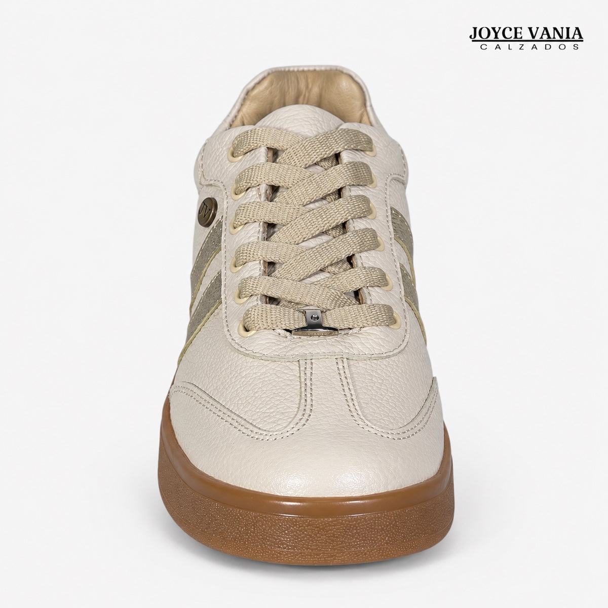 Zapatillas Urbanas De Cuero Mujer Ivonne Hueso