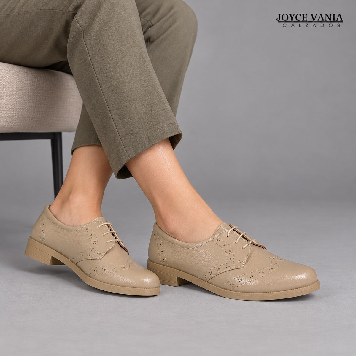 Zapatillas Urbanas de Cuero Mujer Jane beige