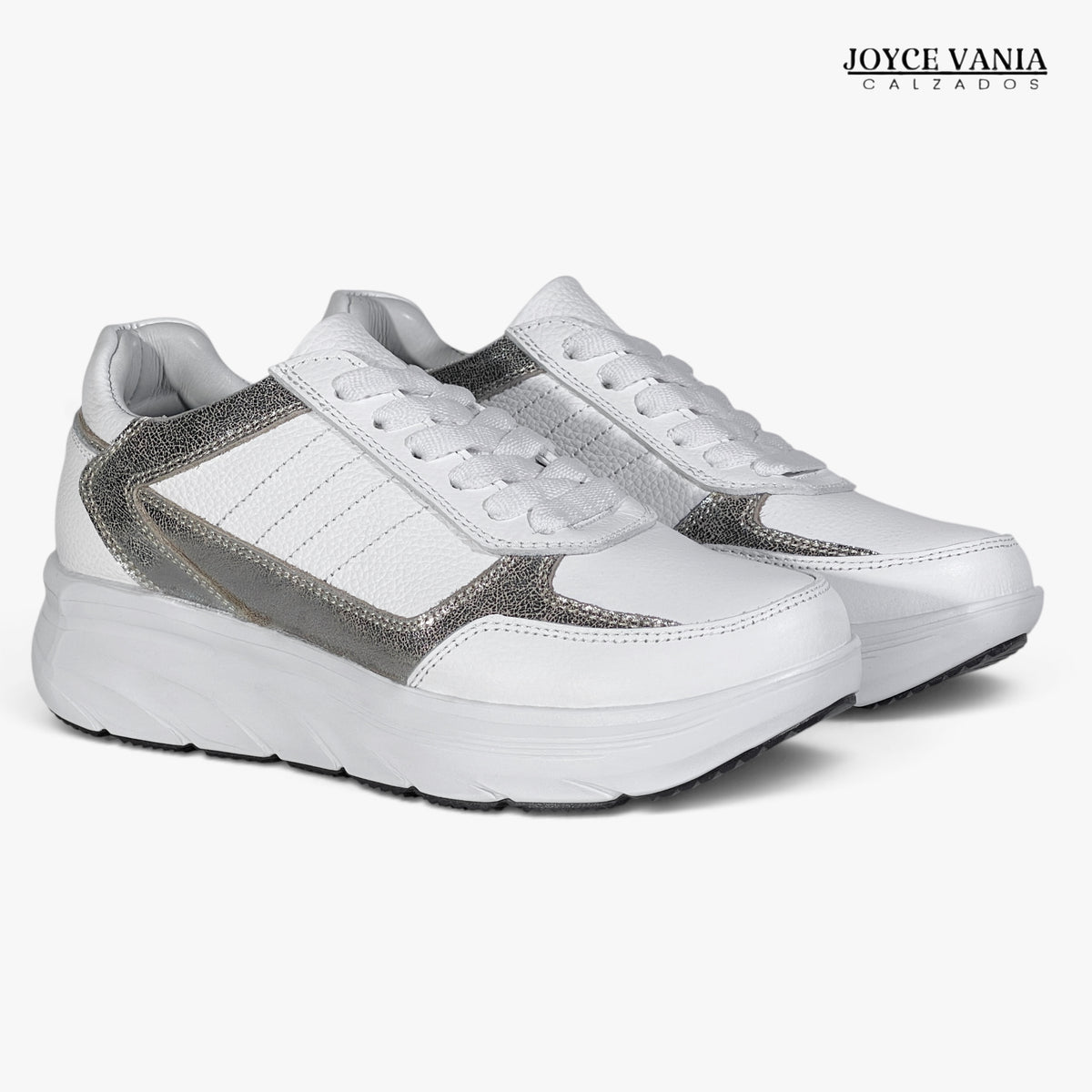 Zapatillas Urbanas de Cuero Mujer Graciela blanco