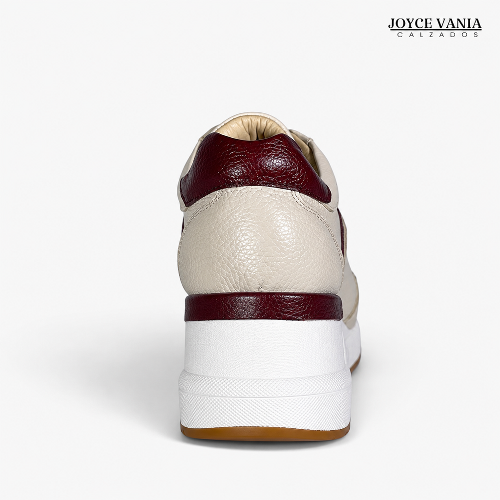 Zapatillas Urbanas de Cuero Mujer Alba beige