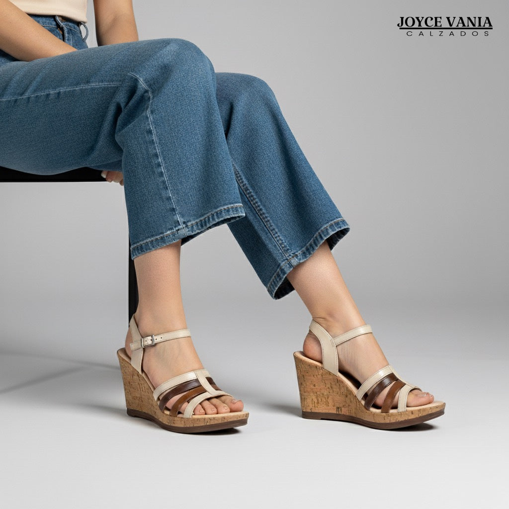 Sandalias de Cuero Mujer Celina Hueso