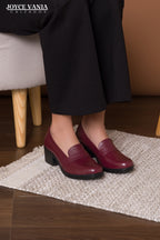 Mocasines de Cuero Mujer Clarissa Vino