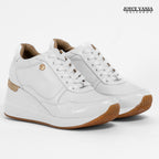 Zapatillas Urbanas Mujer de Cuero Conny Blanco