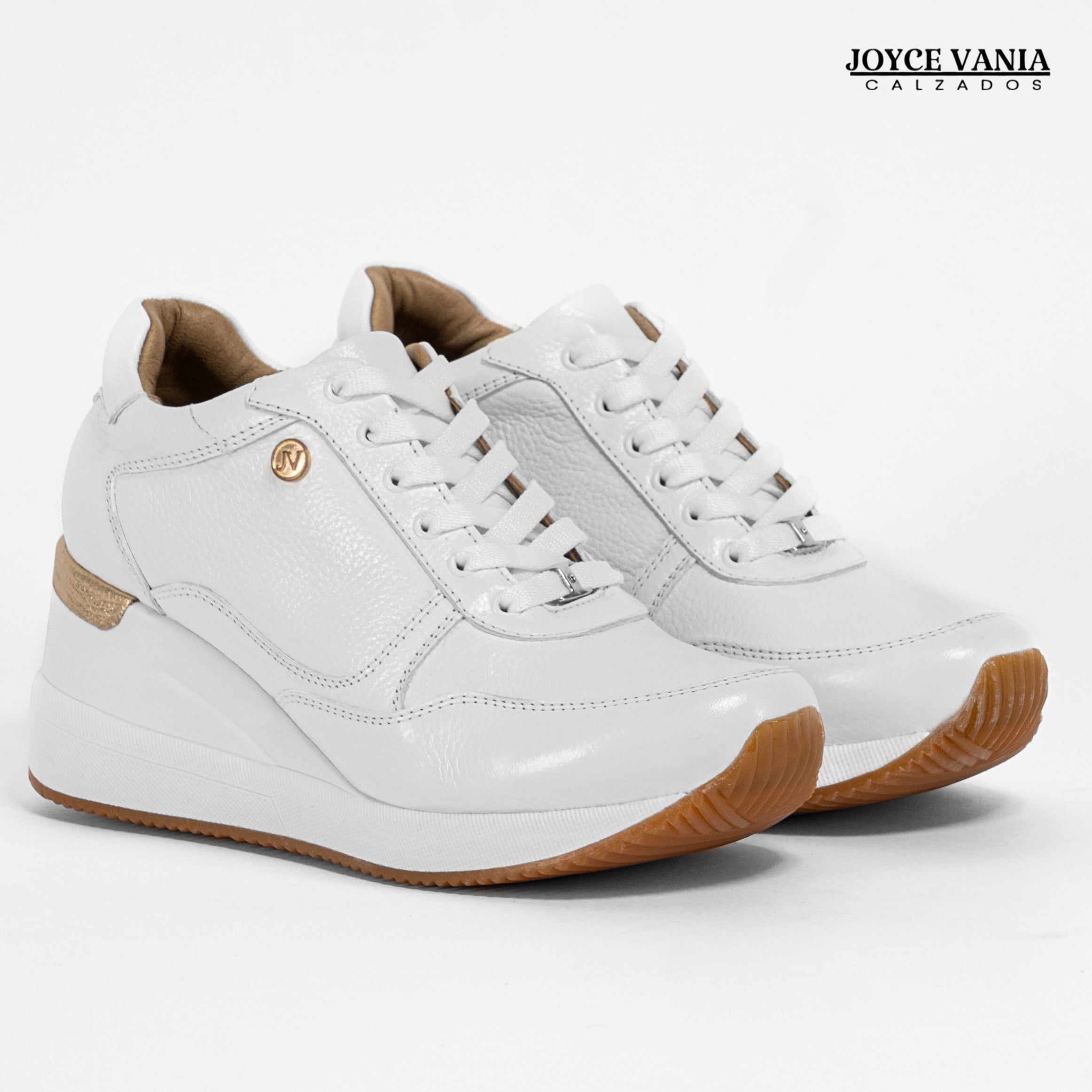 Zapatillas Urbanas Mujer de Cuero Conny Blanco