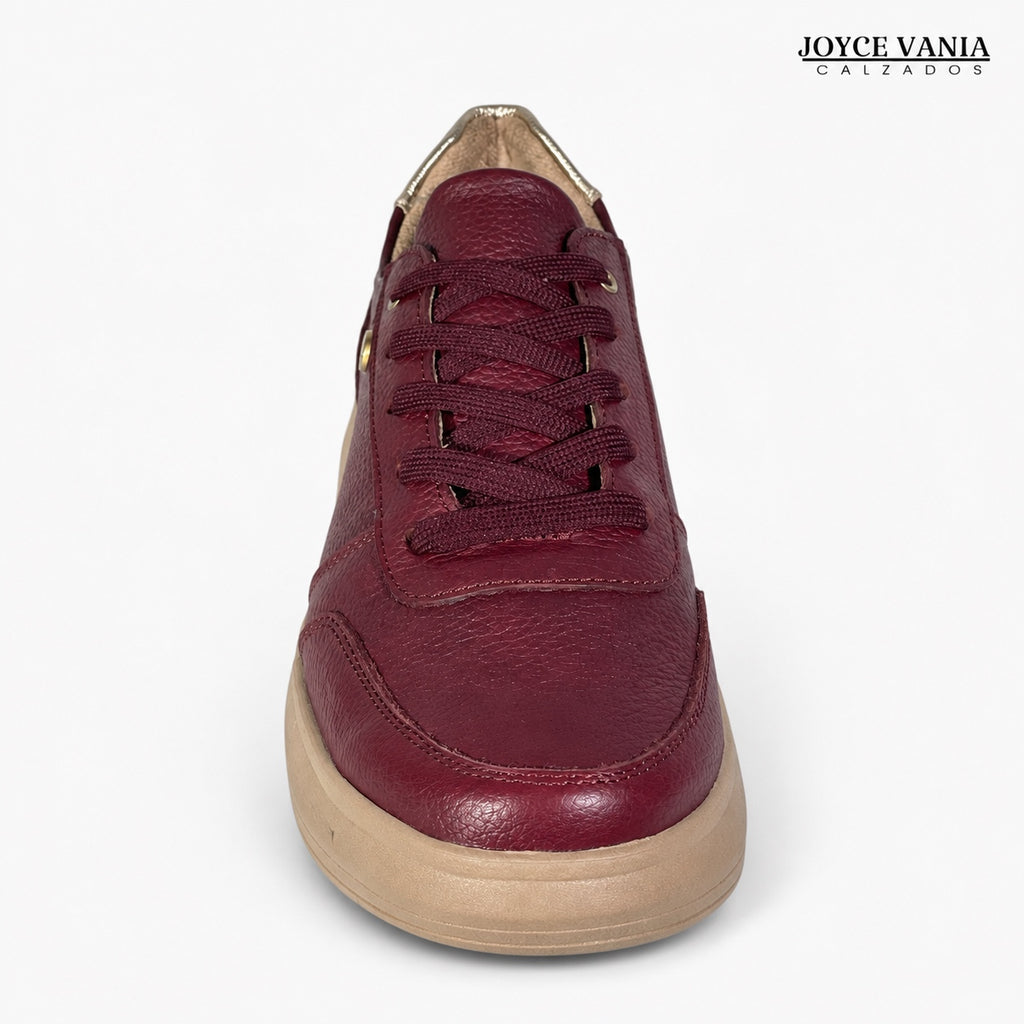 Zapatillas Urbanas de Cuero Mujer regina vino